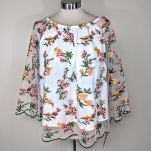 $129 Nanette Lapore Floral Embroidery Top